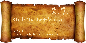 Király Teofánia névjegykártya