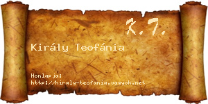 Király Teofánia névjegykártya