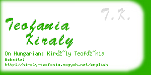 teofania kiraly business card